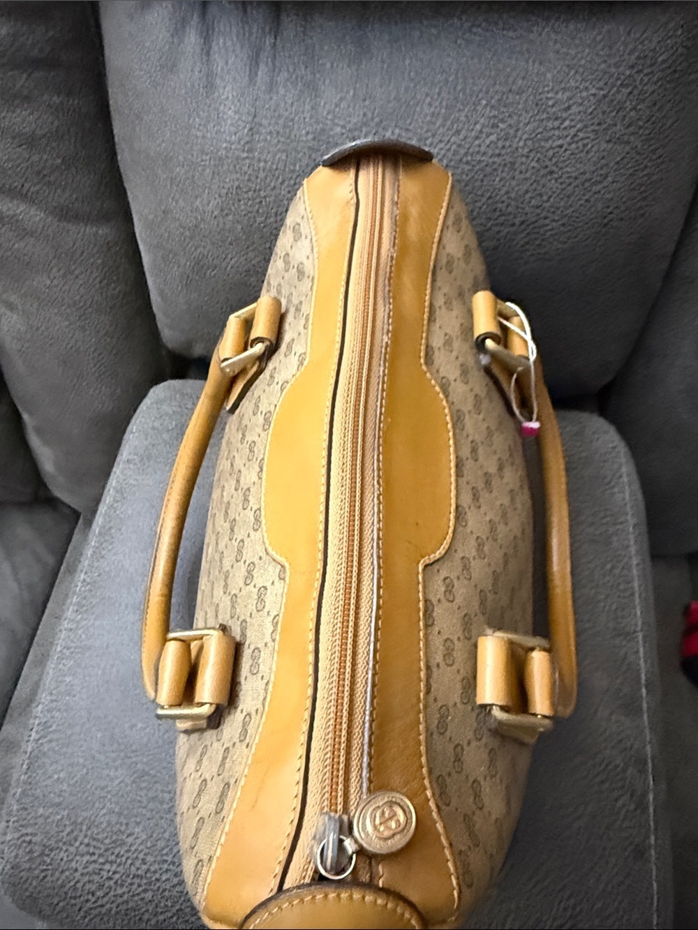 Gucci Classic Monogram Beige and Tan Satchel - Picture 7 of 11
